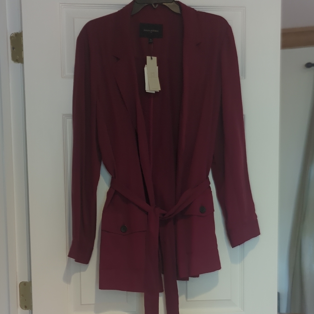 Atmosphere Red Blazer with Relaxed Fit and Tie Belt